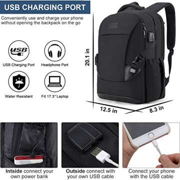 Tzowla Laptop Backpack - Anti-Theft & USB Charging for All