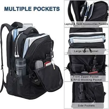 Tzowla Laptop Backpack - Anti-Theft & USB Charging for All