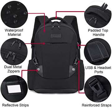 Tzowla Laptop Backpack - Anti-Theft & USB Charging for All