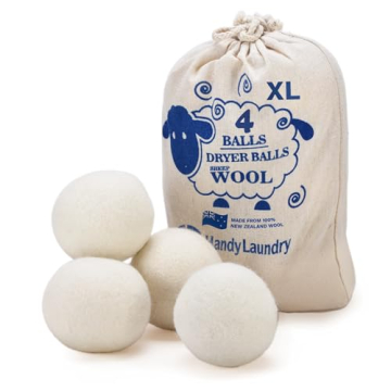 Handy Laundry Wool Dryer Balls - Natural Fabric Softener, Reusable, Reduces Clothing Wrinkles and Sa...