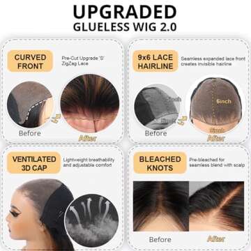 9x6 Glueless Wigs Human Hair for Instant Glamour