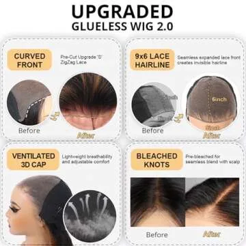 9x6 Glueless Wigs Human Hair for Instant Glamour