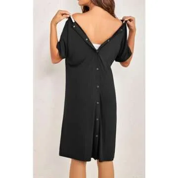 Ekouaer Maternity Nightgown for Labor & Nursing Comfort