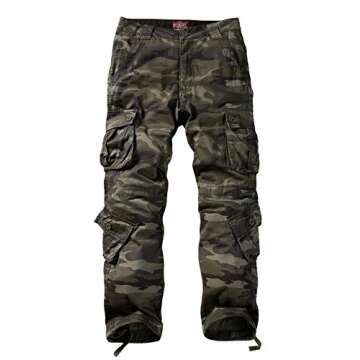 Match Men's Cargo Pants - Casual Style in Army Green