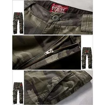 Match Men's Cargo Pants - Casual Style in Army Green