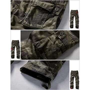 Match Men's Cargo Pants - Casual Style in Army Green