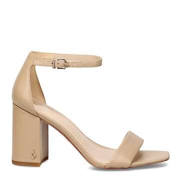 Sam Edelman Womens Ankle strap block heel BEIGE Medium 6