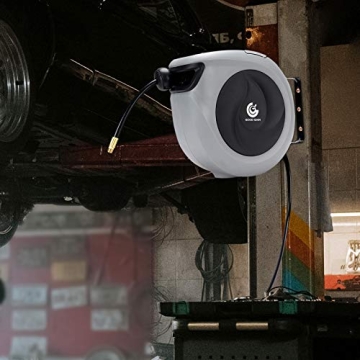 Air Hose Reel Retractable 3/8 in x 50 ft Heavy Duty Hose