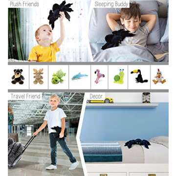 DolliBu Black Spider Plush Toy - Soft and Cuddly Gift