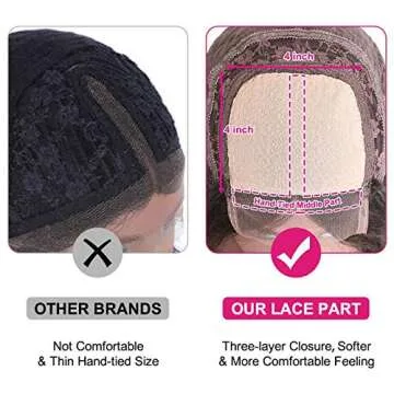 UNICE Straight Bye Bye Knots Wig Pre Bleached Invisible Knots 7x5 Lace Front Wigs Human Hair Wear and Go Glueless Human Hair Wig Pre Plucked Pre Cut lace Natural Hairline 180% Density