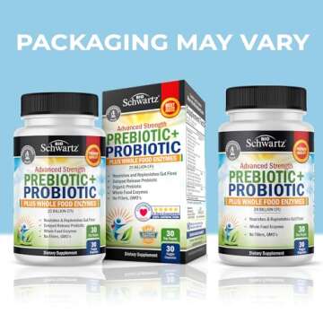 Prebiotics and Probiotic with Whole Food Enzymes for Adults Women & Men - Probiotics Lactobacillus A...