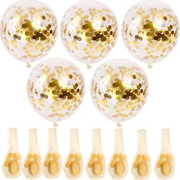 24 Gold Confetti Balloons for Stunning Party Decor