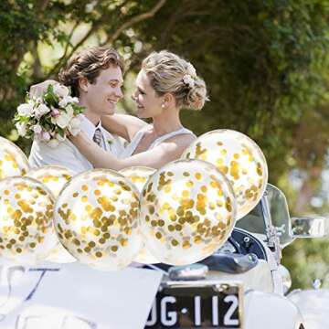 24 Gold Confetti Balloons for Stunning Party Decor