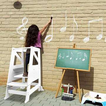 Toddler Kitchen Step Stool Toddler Standing Tower Toddler Step Stool Toddler Tower with Message Boar...