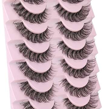 wiwoseo Eyelashes Clear Band Natural Wispy Fluffy Lashes Natural Look Russian Strip Lashes 3D Effect...