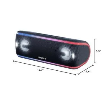 Sony SRS-XB41 Portable Bluetooth Speaker: Wireless Party Speaker with Flashing Line Light - Loud Audio for Phone Calls Bluetooth Speakers - Black - SRS-XB41