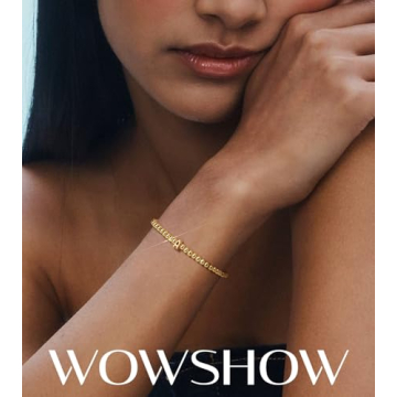 Wowshow Gold Initial Bracelet 18K Gold Plated Jewelry Gifts