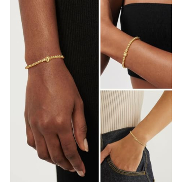 Wowshow Gold Initial Bracelet 18K Gold Plated Jewelry Gifts