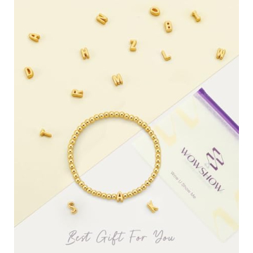 Wowshow Gold Initial Bracelet 18K Gold Plated Jewelry Gifts