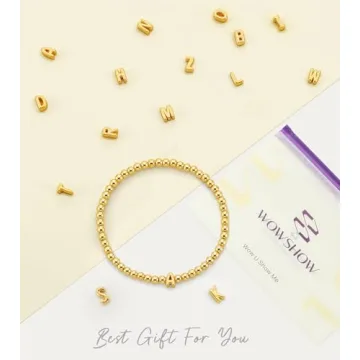 Wowshow Gold Initial Bracelet 18K Gold Plated Jewelry Gifts