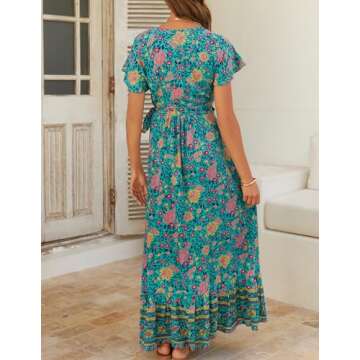 ZESICA Floral Printed Beach Maxi Dress for Summer Style