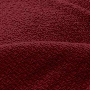 Whisper Organics 100% Cotton Blanket - Woven Cotton Blanket - Organic Cotton Blanket - Breathable Blanket for Bed - GOTS Certified Bed Blanket, 108"x90" (Burgundy, King)