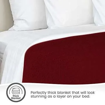 Whisper Organics 100% Cotton Blanket - Woven Cotton Blanket - Organic Cotton Blanket - Breathable Blanket for Bed - GOTS Certified Bed Blanket, 108"x90" (Burgundy, King)