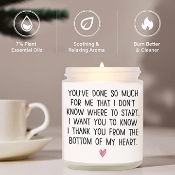 BAUBLEDAZZ Thank You Gifts for Women, Thank You Candle- Handmade Lavender Natural Soy Wax Candle (7oz)- Hostess Gifts, Appreciation Gifts, Thank You Gifts for Friends, Coworker, Men