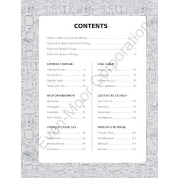 Evan-Moor Weekly Real-World Writing Resource: Grades 3-4 Worksheets for Homeschooling & Classroom