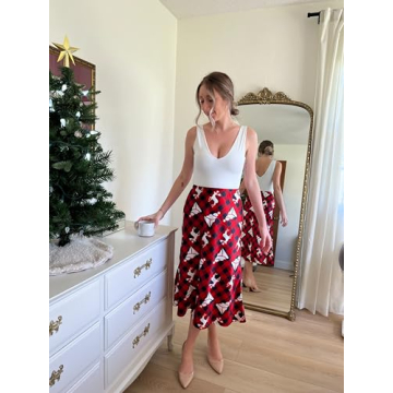 Elegant Zeagoo Christmas Skirts for Women in Silk