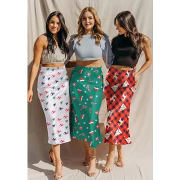 Elegant Zeagoo Christmas Skirts for Women in Silk