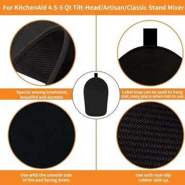 Sliding Mat for Kitchenaid Mixer with 2 Grey Kitchen Accessories, Mixer Mover Slider Mat Pad for Kitchenaid 4.5-5 Qt Tilt-Head Stand Mixer, Kitchen Appliance Slider Mat, Kitchen Aid Mixer Accessories