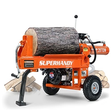 Portable SUPERHANDY 20 Ton Log Splitter with Rapid Auto Return Ram System and 7HP Engine