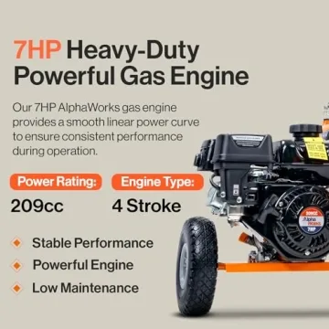 Portable 20 Ton Log Splitter with Auto Return and 7HP Engine