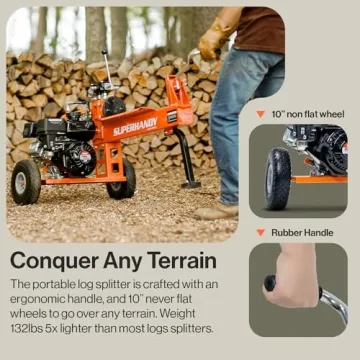 Portable 20 Ton Log Splitter with Auto Return and 7HP Engine