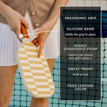 Recess Premium Pickleball Paddle Set, Zuma & Goldie (2 Paddles & 3 Balls) - Strong & Durable Fiberglass Surface, Lightweight, Honeycomb Core & Comfort Grip Handles - USAPA Approved