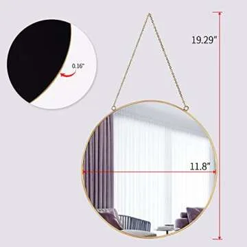 TLBTEK 2 PCS Round Mirror Wall Decor, Gold Wall Mounted Mirrors Decorative for Living Room,Bathroom,Bedroom,Farmhouse,Entryway,Dining Room