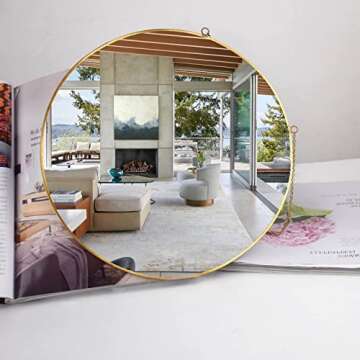TLBTEK 2 PCS Round Mirror Wall Decor, Gold Wall Mounted Mirrors Decorative for Living Room,Bathroom,Bedroom,Farmhouse,Entryway,Dining Room