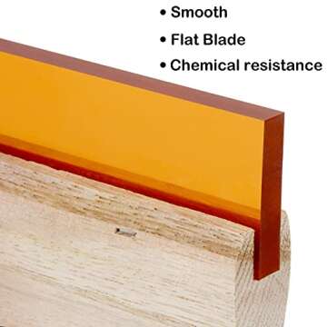 Colovis 2 PCS Screen Printing Squeegee, 9.4in and 5.9in, 75 Durometer Wooden Handle Ink Scraper for Screen Printing