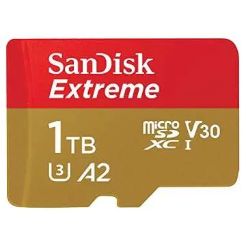 SanDisk 1TB Extreme microSDXC UHS-I Memory Card with Adapter - Up to 160MB/s, C10, U3, V30, 4K, A2, Micro SD - SDSQXA1-1T00-GN6MA