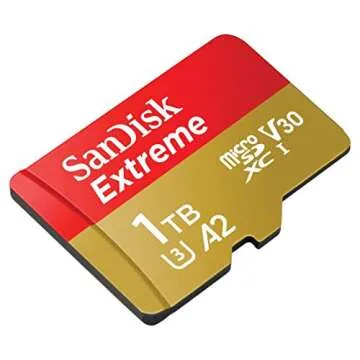 SanDisk 1TB Extreme microSDXC UHS-I Memory Card with Adapter - Up to 160MB/s, C10, U3, V30, 4K, A2, Micro SD - SDSQXA1-1T00-GN6MA