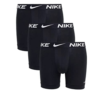 Nike Men`s Essential Micro Boxer Briefs 3 Pack (Black(KE1015-001)/W, Large)