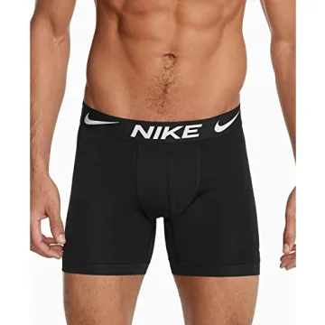 Nike Men`s Essential Micro Boxer Briefs 3 Pack (Black(KE1015-001)/W, Large)