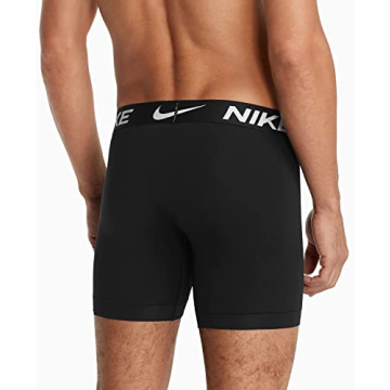 Nike Men`s Essential Micro Boxer Briefs 3 Pack (Black(KE1015-001)/W, Large)