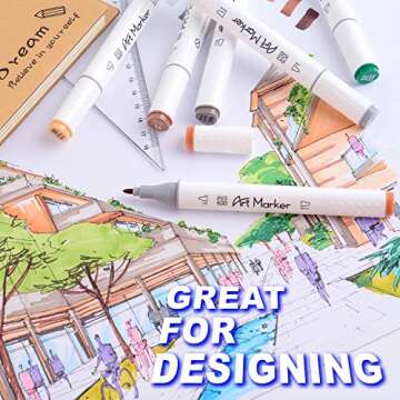 ParKoo 48-Color Alcohol Markers Set for Artists