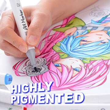 ParKoo 48-Color Alcohol Markers Set for Artists