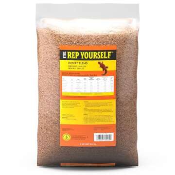 Zilla Pet Reptile Terrarium Substrate Bedding, Walnut Desert Blend, for Bearded Dragons, Monitors, Skinks and Uromastyx, 5 Quart