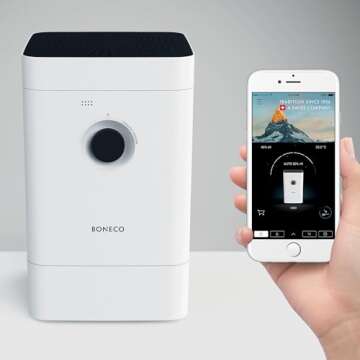 Boneco H300 HYBRID Dual Action Super Quiet Humidifier and Air Purifier with High Capacity Filter and Multi Settings Including Baby and Sleep Modes