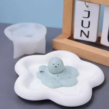 Silicone Mold Candle Making Cute Abstract Melting Snowman Design Christmas Party Decoration Candle Form Epoxy Plaster Mould