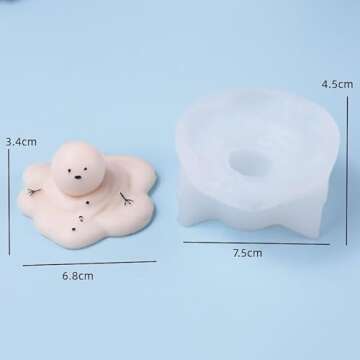 Silicone Mold Candle Making Cute Abstract Melting Snowman Design Christmas Party Decoration Candle Form Epoxy Plaster Mould